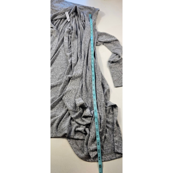 Athleta slouchy cardigan grey open hooded cardigan office sweater L EUC knit - Picture 6 of 6